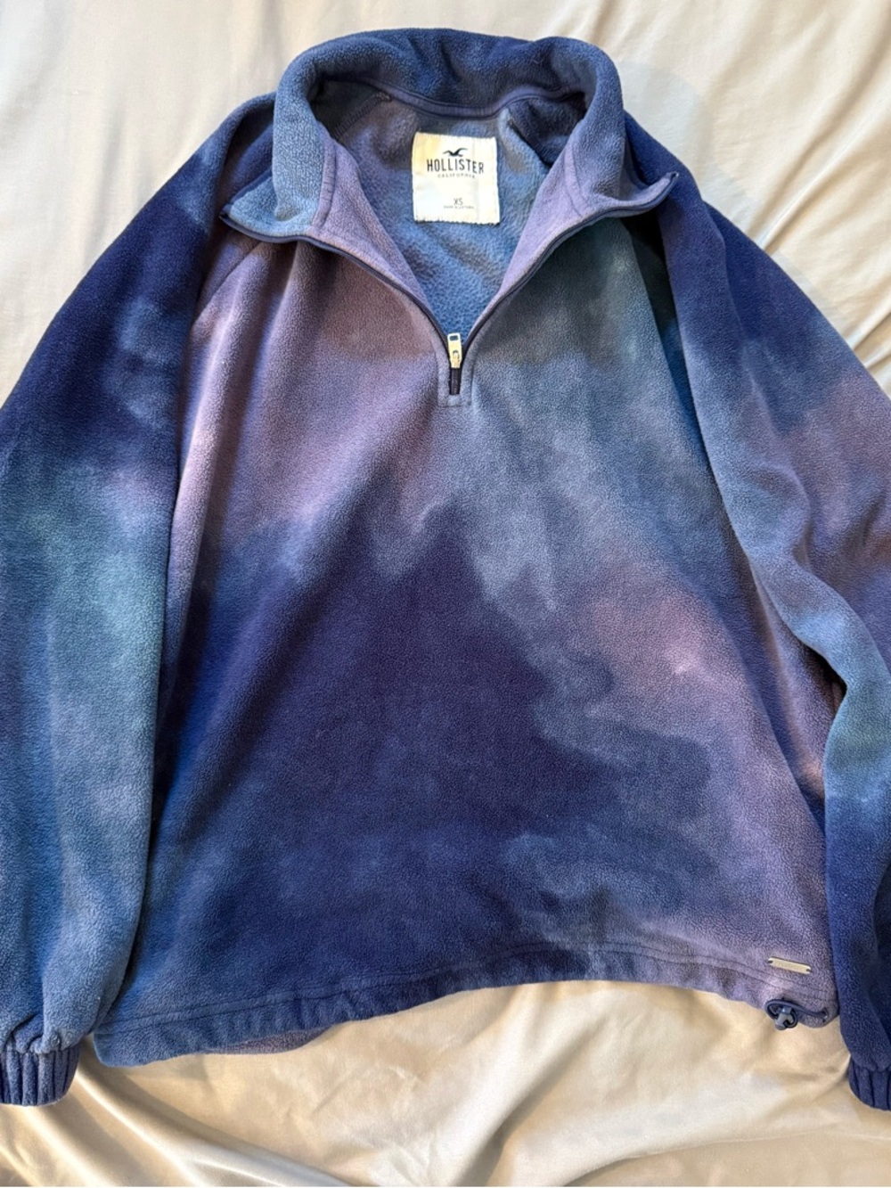 Hollister Blue & Purple Gradient Half-Zip Fleece Pullover